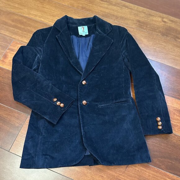 Papo d'Anjo Other - Papo d'Anjo Boys Navy Blue Corduroy Womens Blazer Size 14